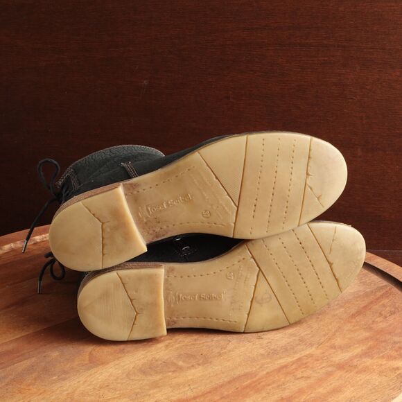 Josef Seibel Boots Womens SZ EU 37 US 6-6.5 BLK Sienna 01 Leather Back Tie Ankle - Picture 10 of 16